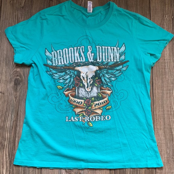 Bella Tops - Brooks & Dunn Last Rodeo 1990 2010 Tour Shirt Ladies Size XXL (Runs Small)